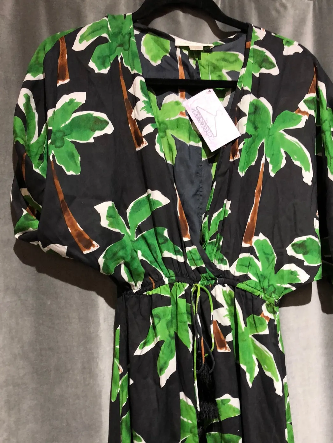 Cooper & Ella Short Sleeve Palm Tree Cover Up Maxi