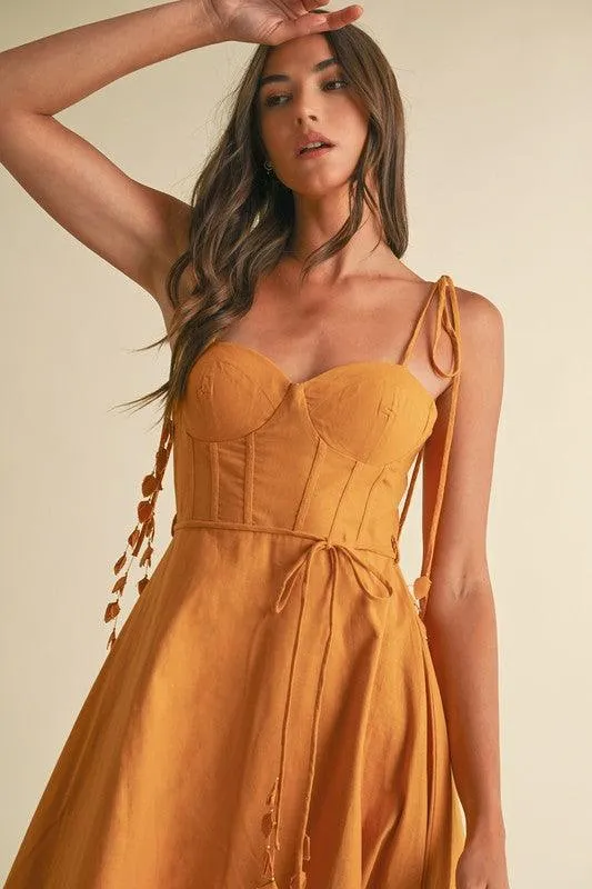 CORSET MIDI DRESS