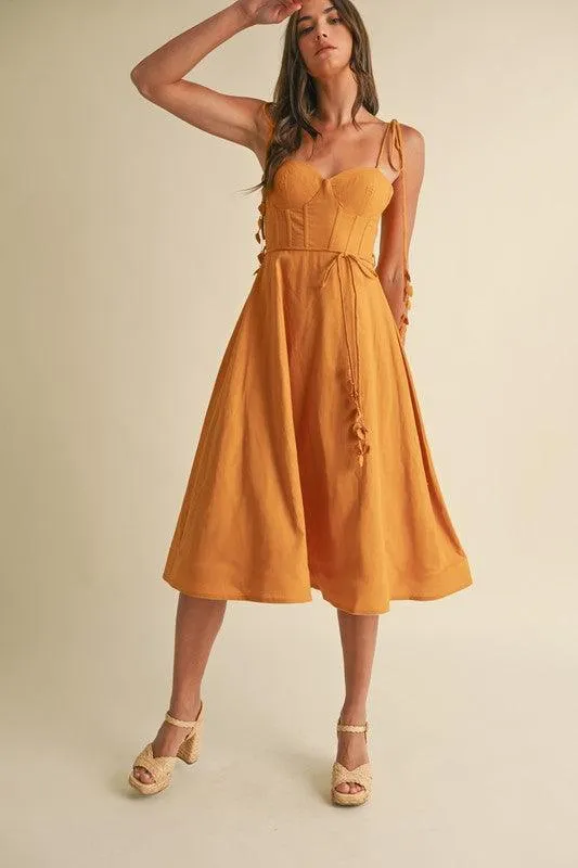 CORSET MIDI DRESS