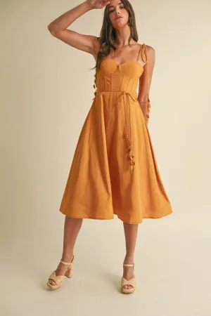 CORSET MIDI DRESS