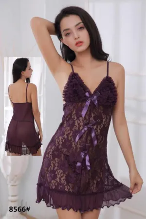 Crazeis Short Romantic  Nighty For Women - 8566