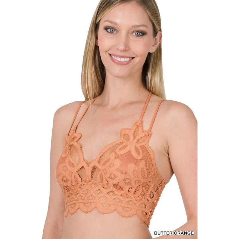 Crochet Lace Bralette With Bra Pads