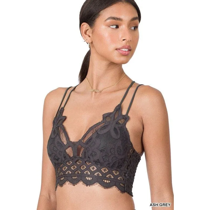 Crochet Lace Bralette With Bra Pads