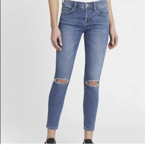 CURRENT/ELLIOTT The Stiletto Ripped Skinny Jeans 2 Year Destroyed NWT 32