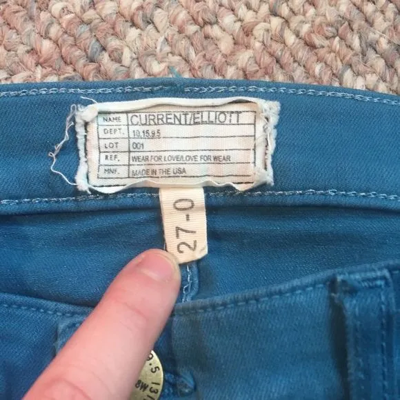 Current/Elliott The Ankle Skinny Blue Canteen Jean
