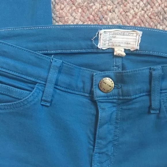 Current/Elliott The Ankle Skinny Blue Canteen Jean
