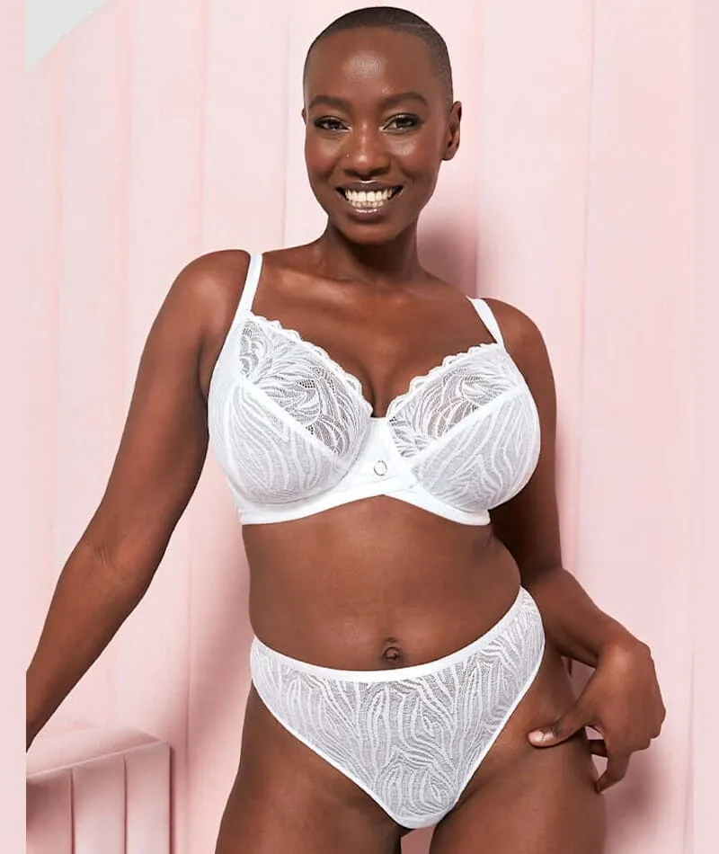 Curvy Kate Lace Daze Brazilian Brief - White