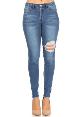 Cut Out Denim Skinny Jeans