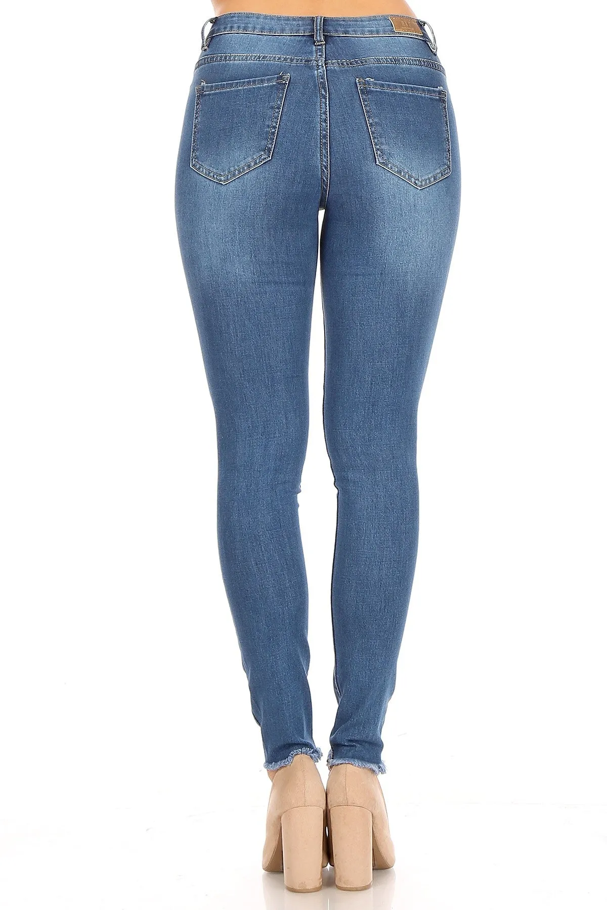 Cut Out Denim Skinny Jeans