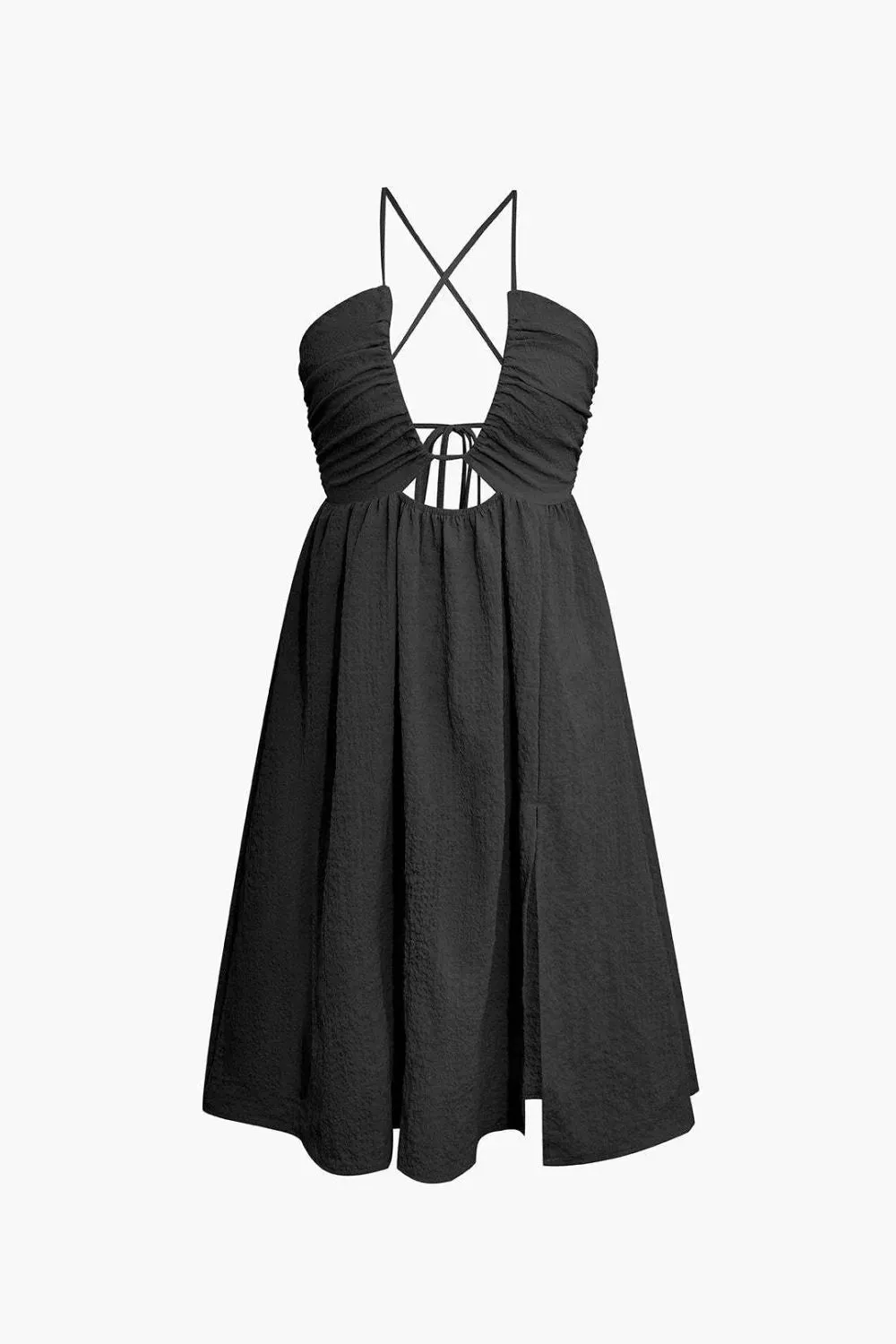 Cutout Slit Sleeveless Cami Dress