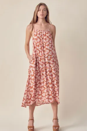 D52 H BACK FLORAL MIDI DRESS