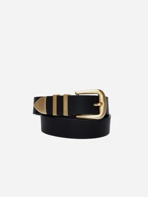 Daisy Unisex Vegan Bio-Based Bamboo Western Belt | Black