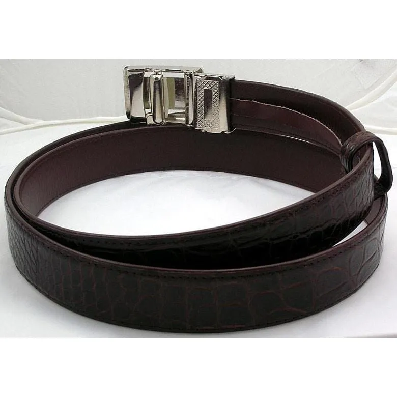 Dark Brown Stomach Crocodile Belt
