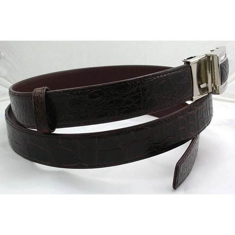 Dark Brown Stomach Crocodile Belt