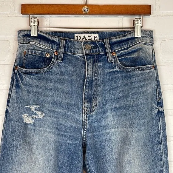 Daze Fool's Gold Straight Up High Rise Straight Leg Ankle Crop Jeans 27