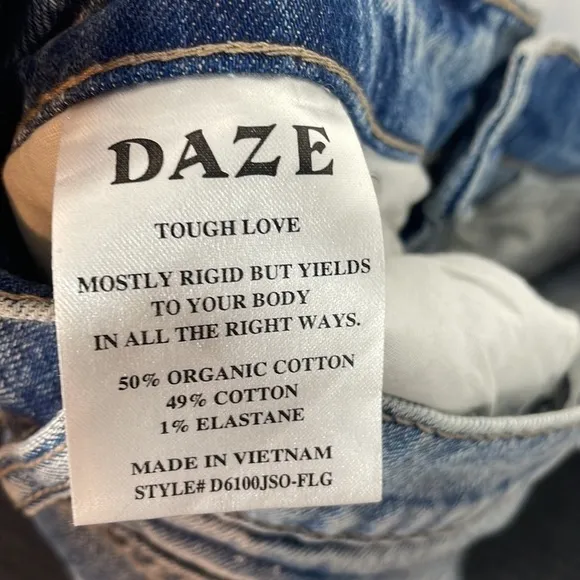 Daze Fool's Gold Straight Up High Rise Straight Leg Ankle Crop Jeans 27