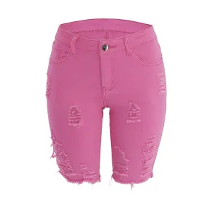 Denim Pants Slim Fit Women Ripped Denim Pants Jeans Summer