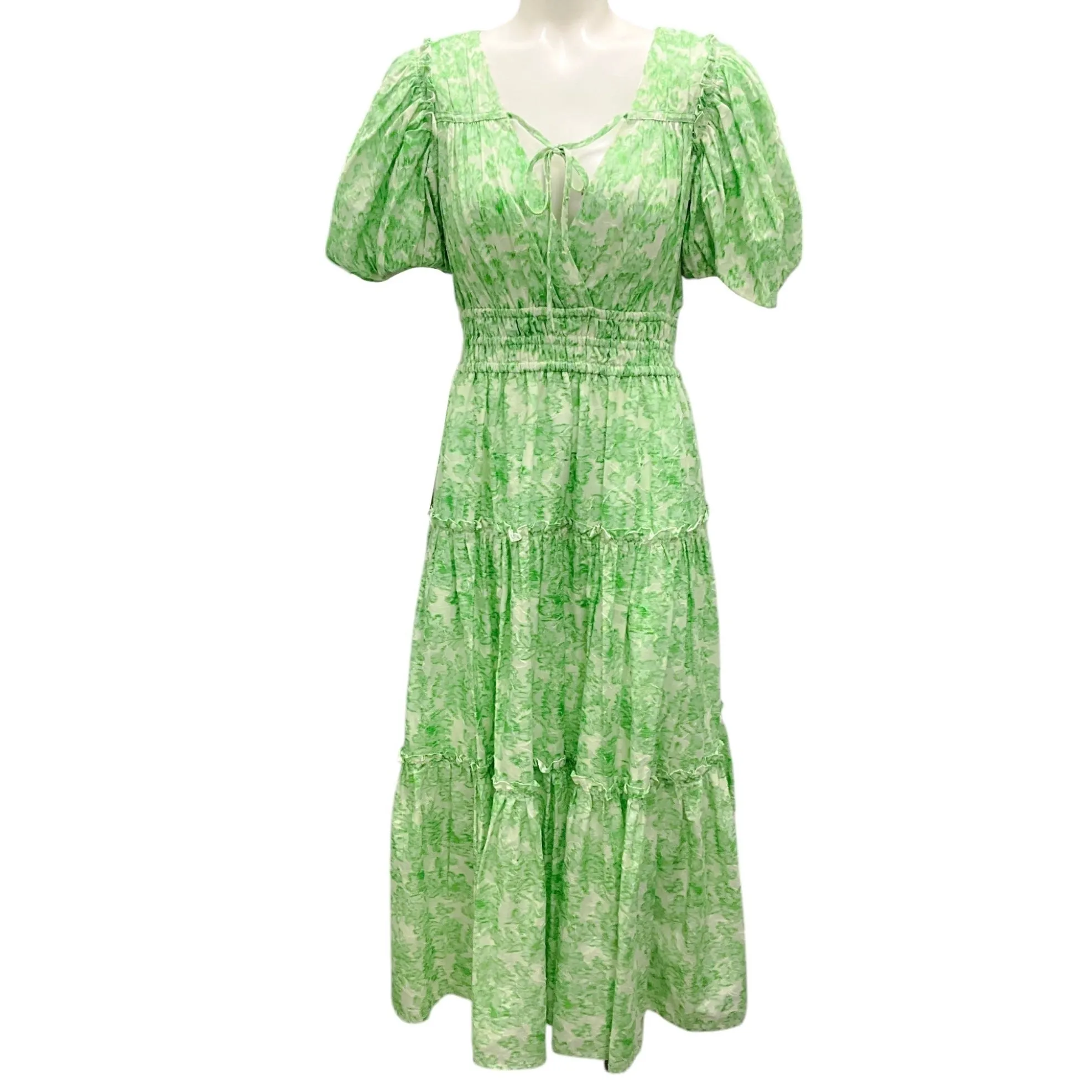 Derek Lam 10 Crosby Green Philippa Puff Sleeve Maxi Dress