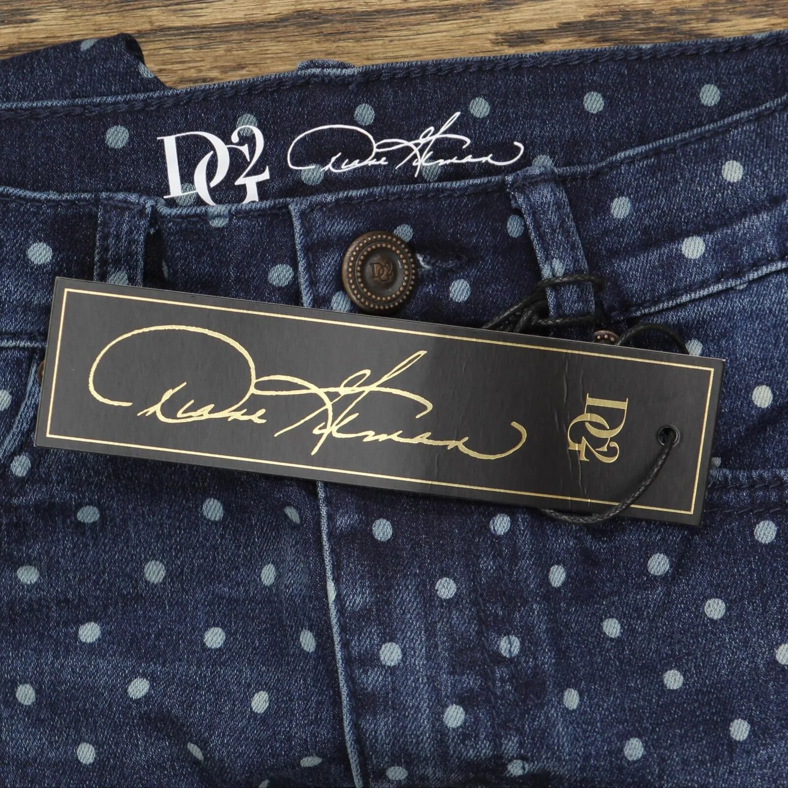 DG2 by Diane Gilman Womens Fringe Polka Dot Paisley Embroidered Jeans Blue 2