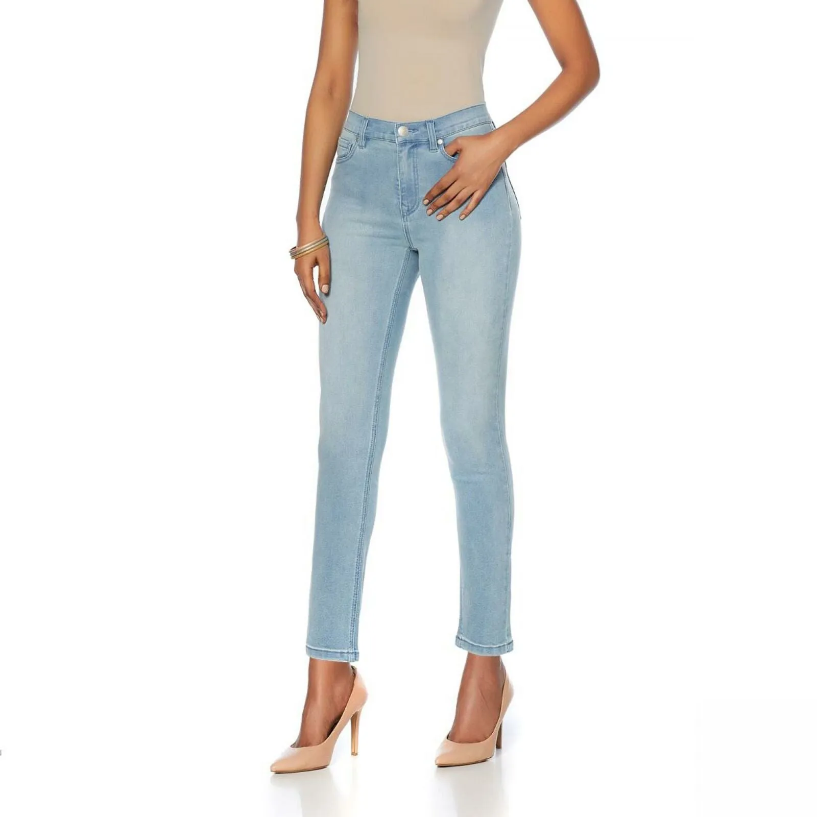 DG2 by Diane Gilman Women's Plus Size Virtual Stretch Skinny Jeans