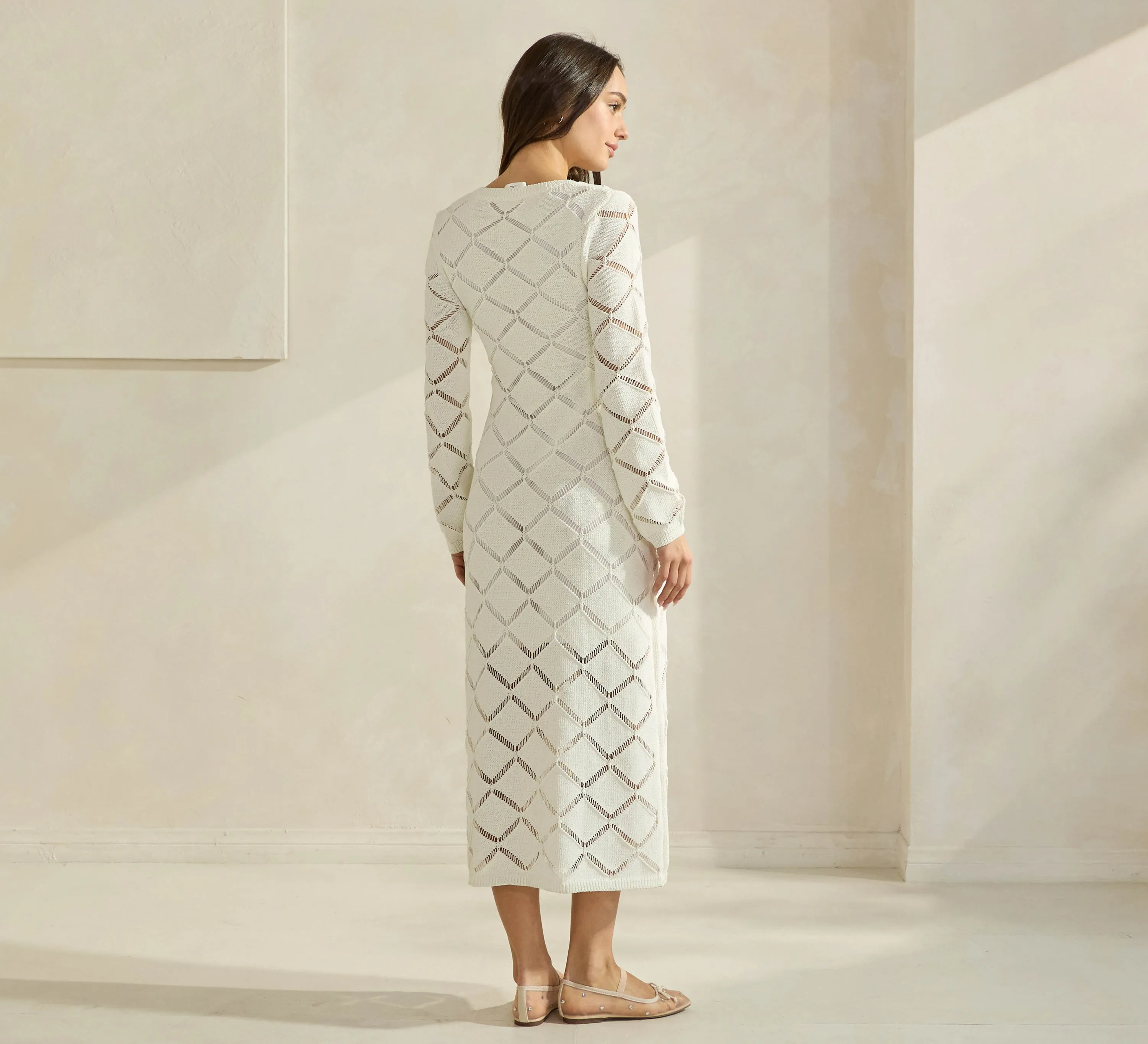 Diamond Openwork Knit Dress