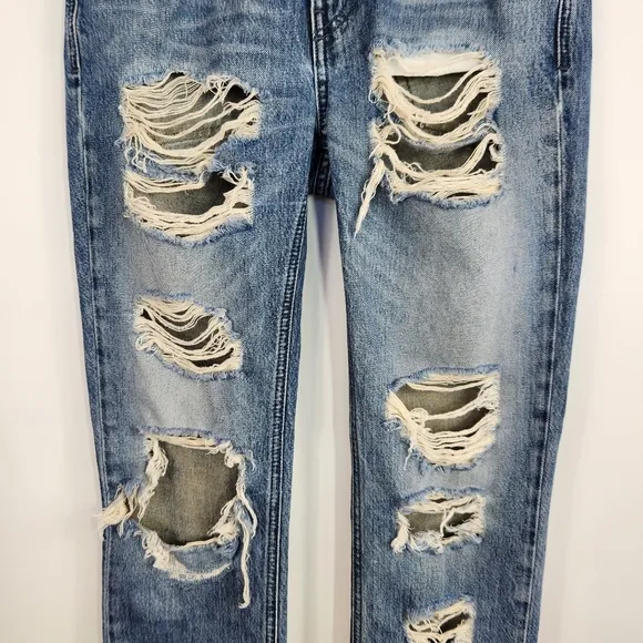 Diesel Rizzo Destroyed Slim Straight Jeans Low Waist Ripped Slouchy 23