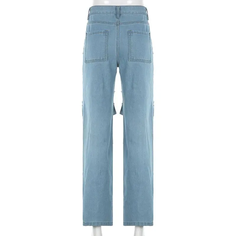 Distorted Ripped Leg Jeans