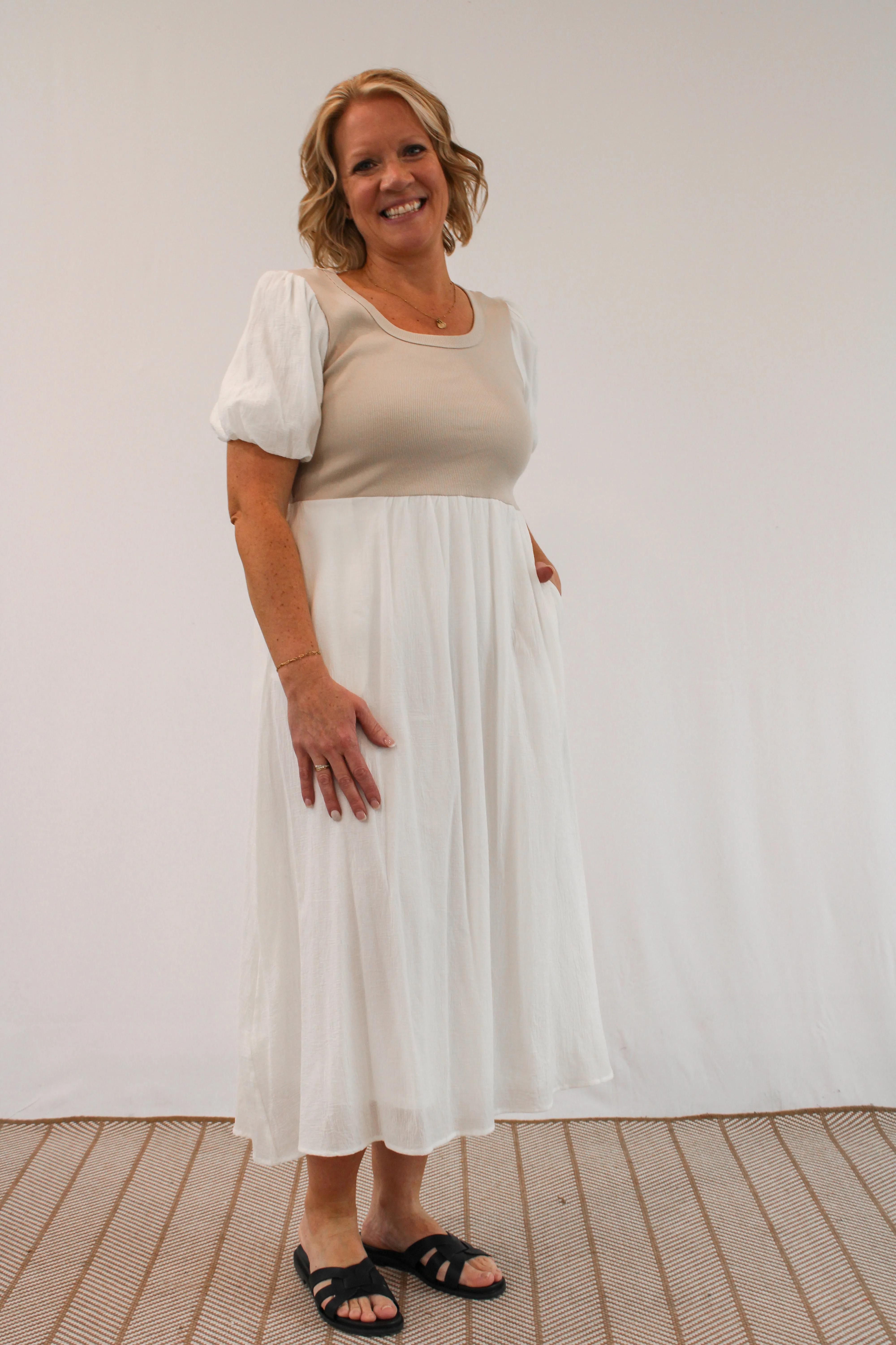 DOLLIE MULTI TEXTURED MAXI DRESS