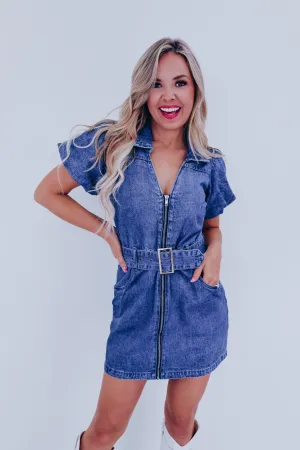 Dolly Puff Sleeve Denim Dress