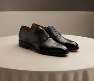 Dominic Umber: Modern Black Leather Formal Derby Oxford