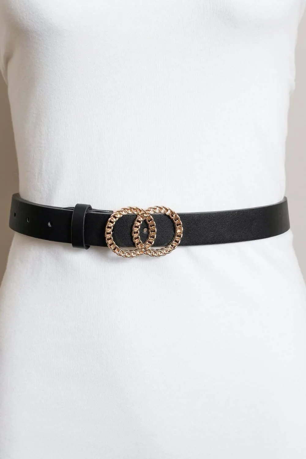 Double Chain Ring Buckle Belt