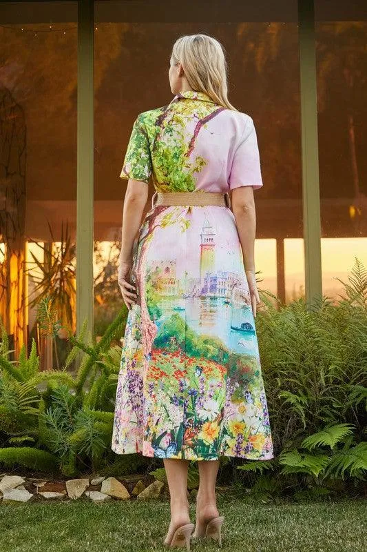 Dreamscape Paint in Dusty Pantone Pink Maxi Dress