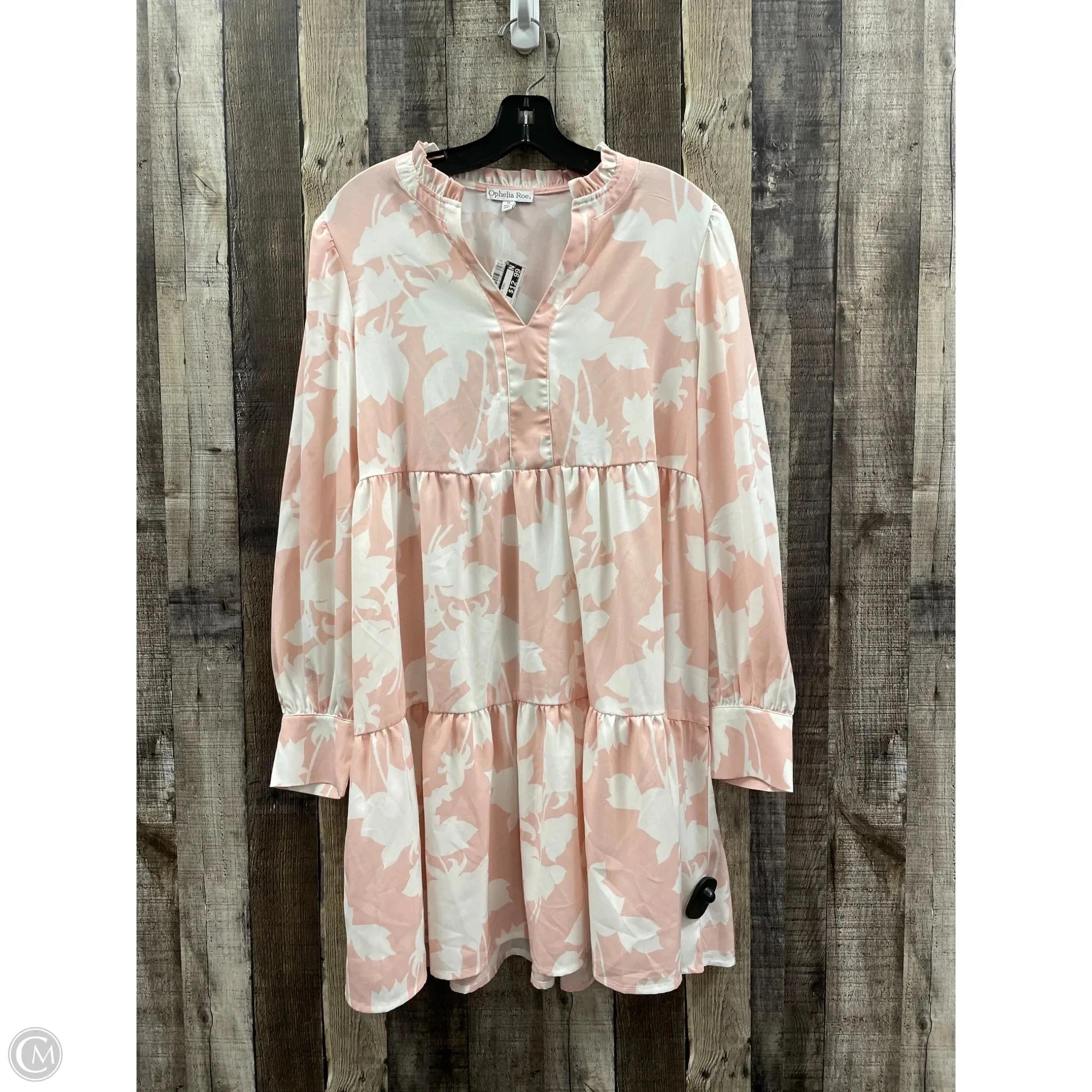 Dress Casual Midi By Ophelia Roe In Pink & White, Size: M