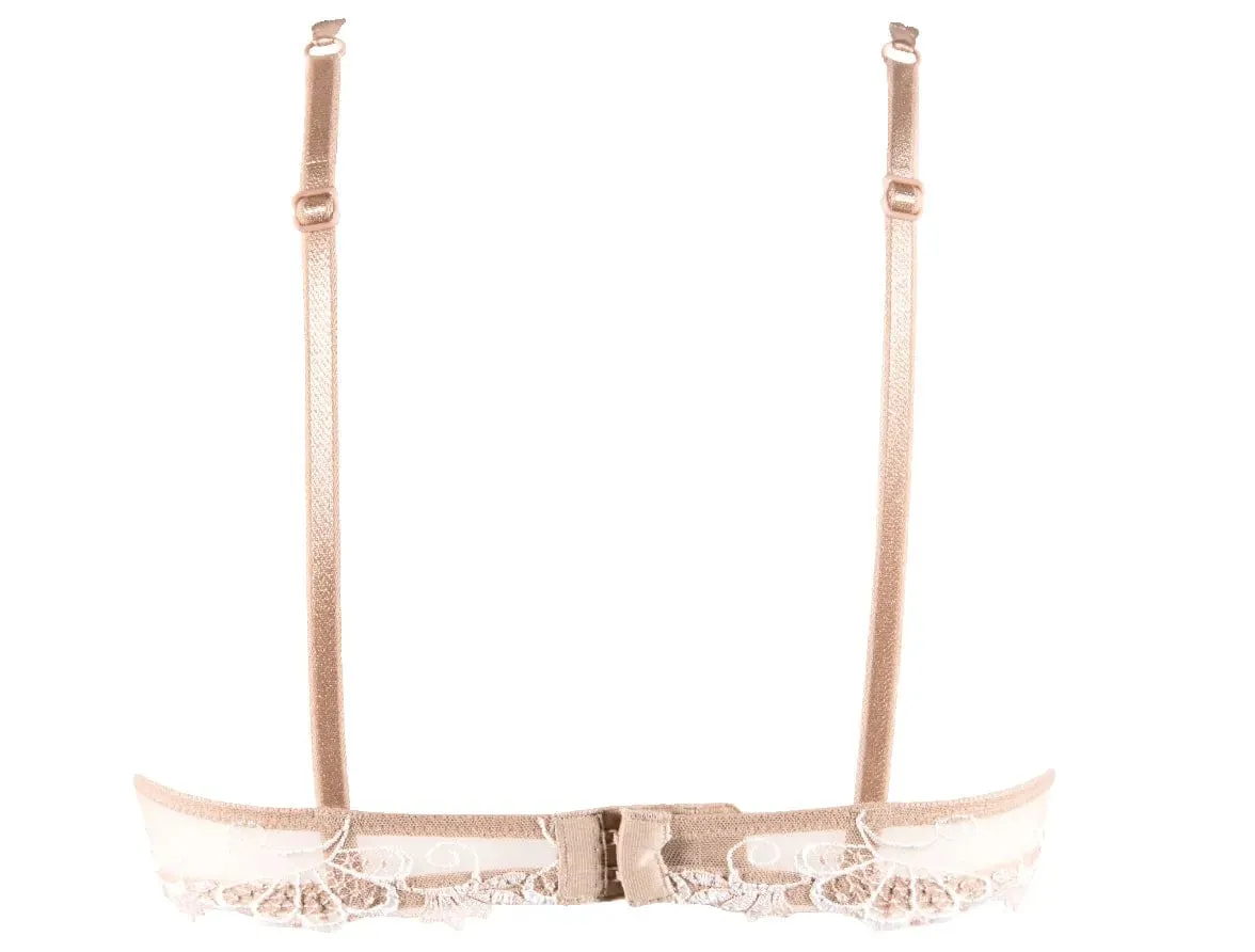 Dressing Floral Demi Cup Bra with Front Cut Out