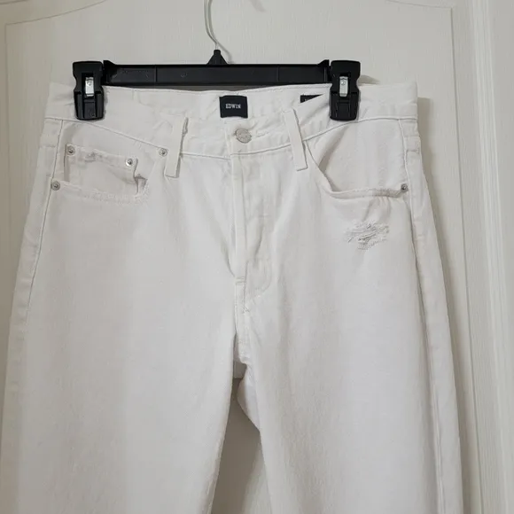 Edwin Size 30 Eggshell White Kali Ankle Vintage Straight Leg Jeans