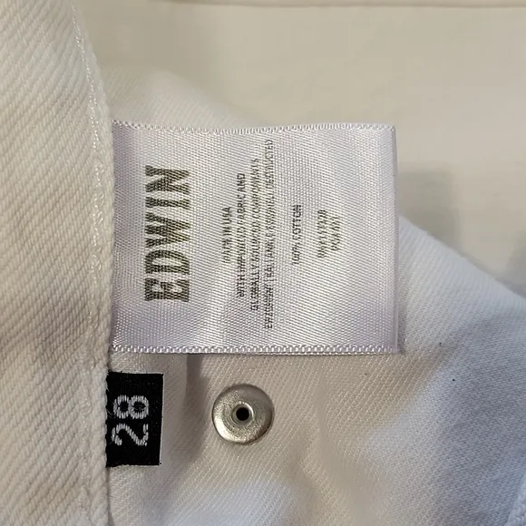Edwin Size 30 Eggshell White Kali Ankle Vintage Straight Leg Jeans