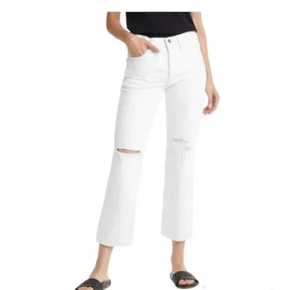 Edwin Size 30 Eggshell White Kali Ankle Vintage Straight Leg Jeans