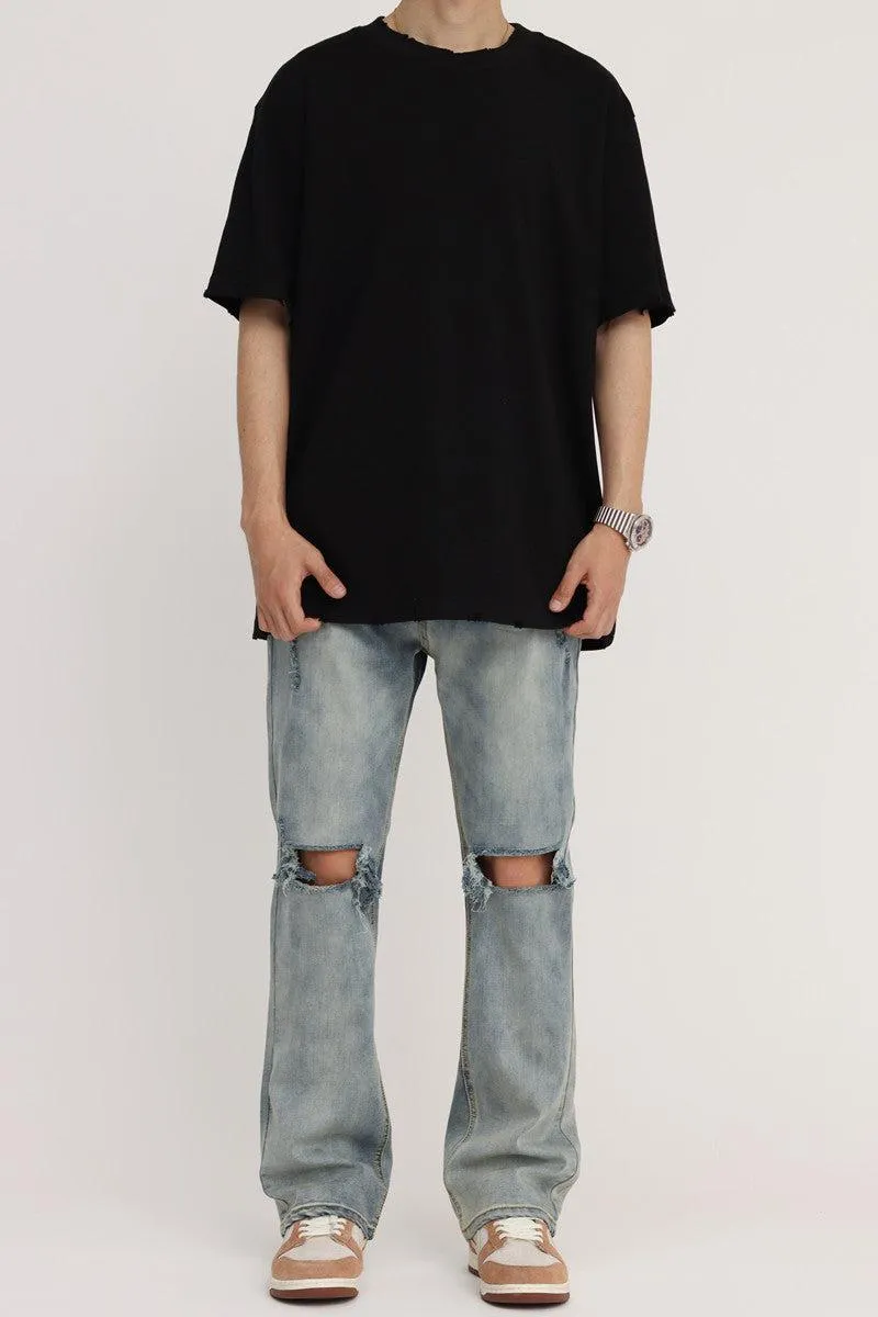 Elastic Ripped Jeans