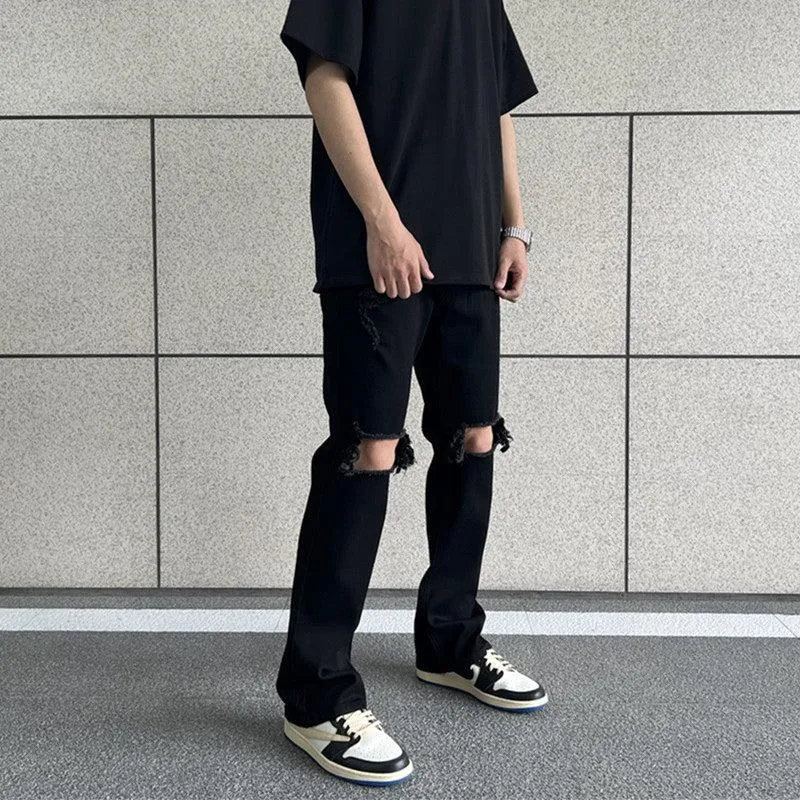 Elastic Ripped Jeans