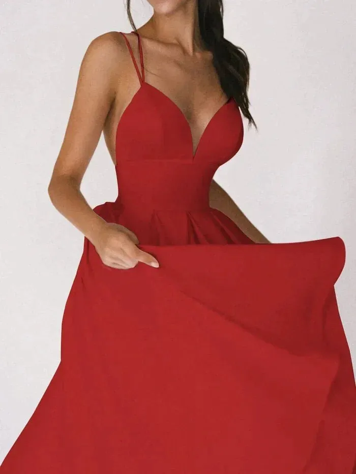 Elegantes Rückenfreies Midikleid