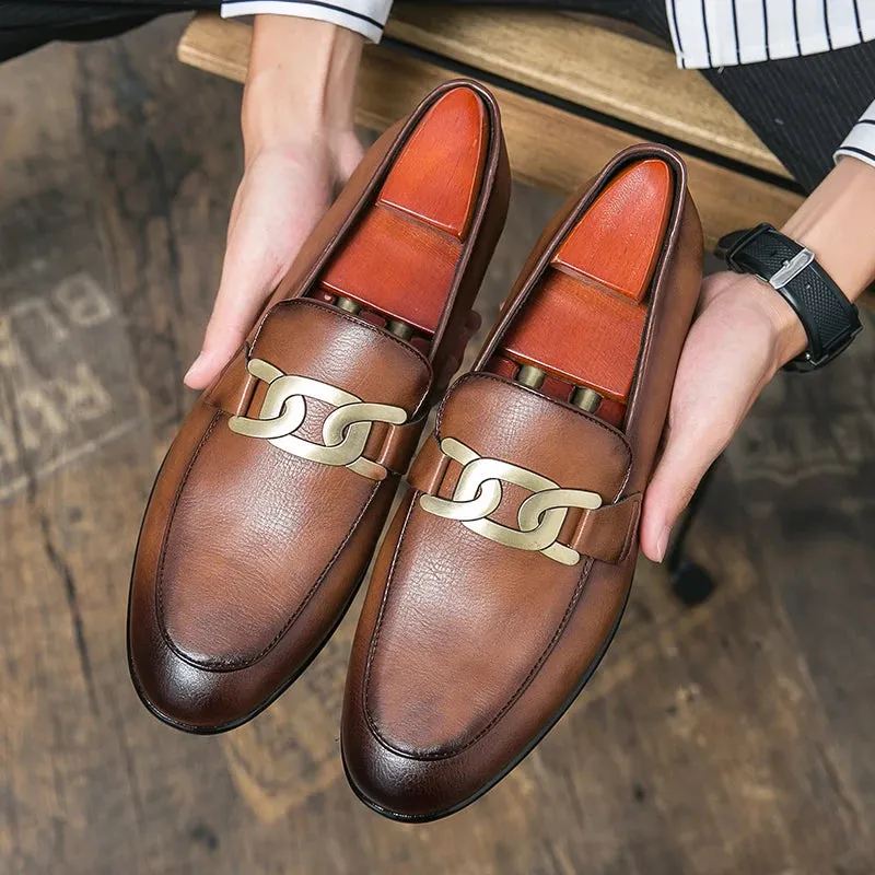 EliteStep GoldGlitz Leder-Loafers
