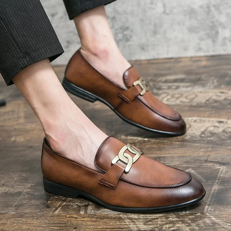 EliteStep GoldGlitz Leder-Loafers