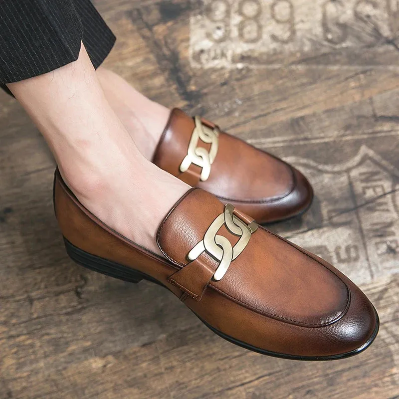 EliteStep GoldGlitz Leder-Loafers