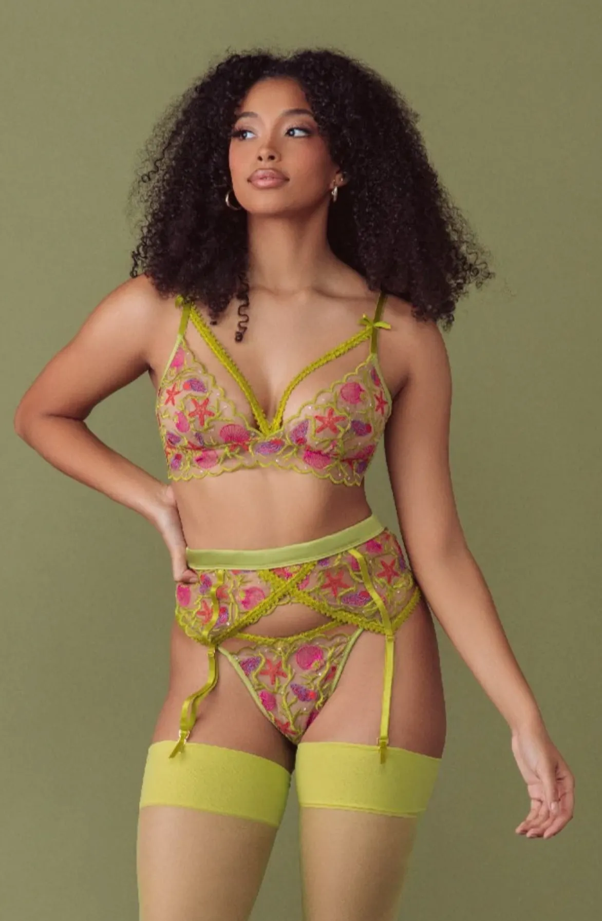 Embroidered Longline Bralette