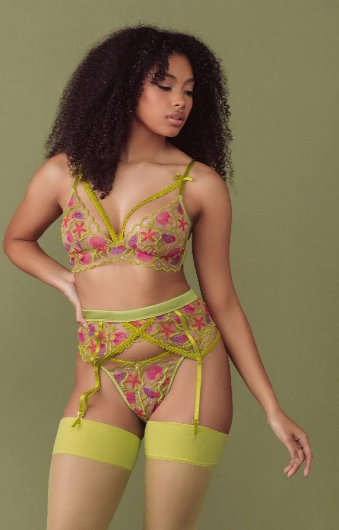 Embroidered Longline Bralette