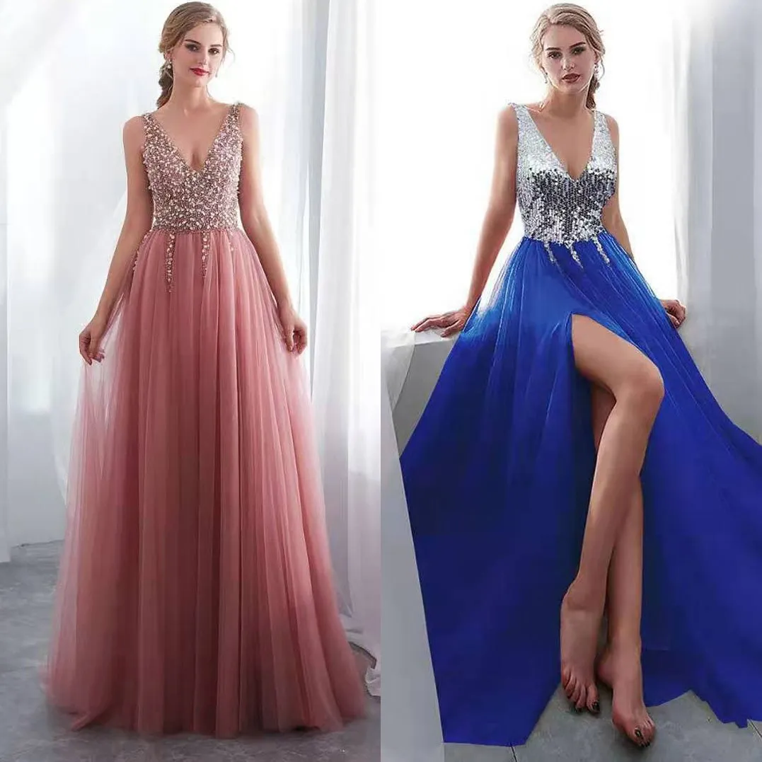 Embroidery Sexy Evening Long Dresses