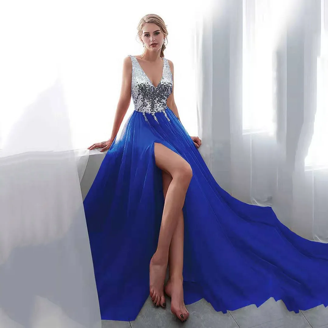 Embroidery Sexy Evening Long Dresses