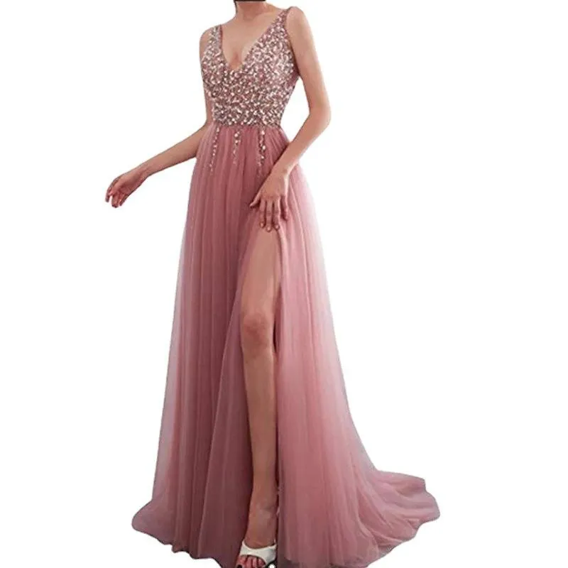 Embroidery Sexy Evening Long Dresses