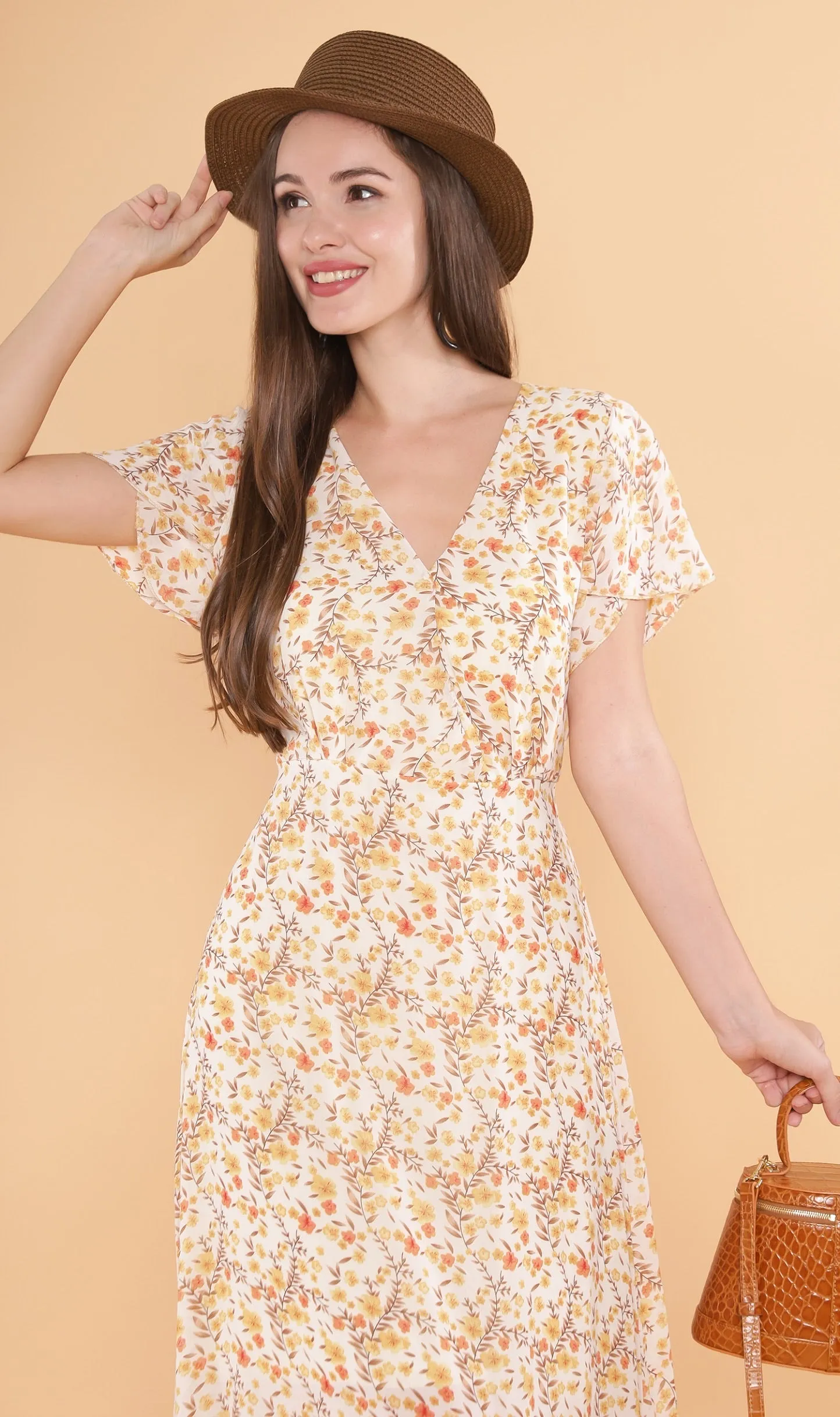 ERIS Floral Midi Dress (Daffodil)