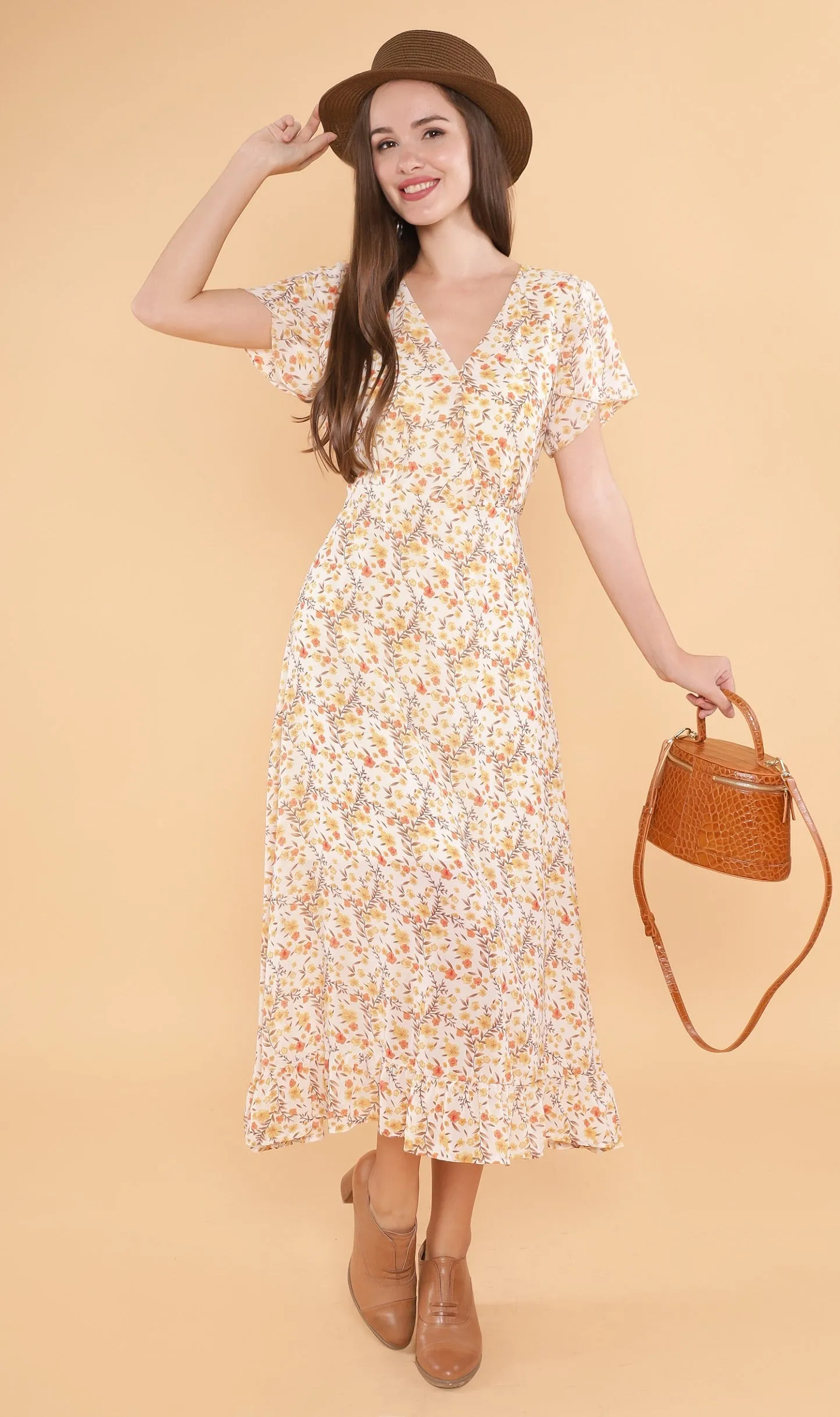 ERIS Floral Midi Dress (Daffodil)